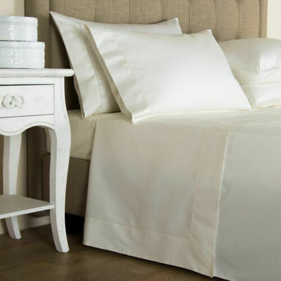 FRETTE LUXURY PERCALE QUEEN 4 PC SHEET SET IVORY - Picture 1 of 5